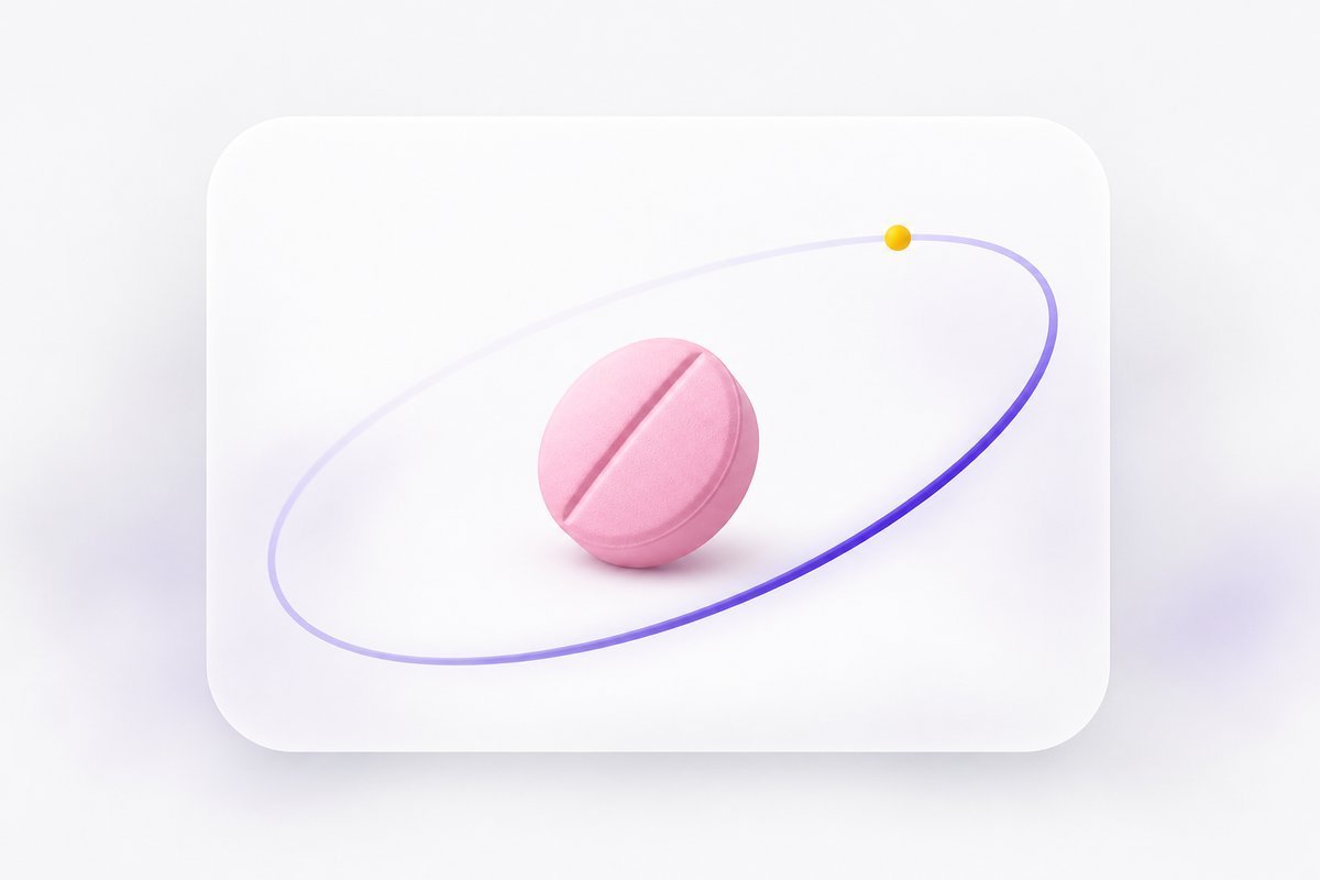 Finpecia 1 mg tablet on an INN literacy card